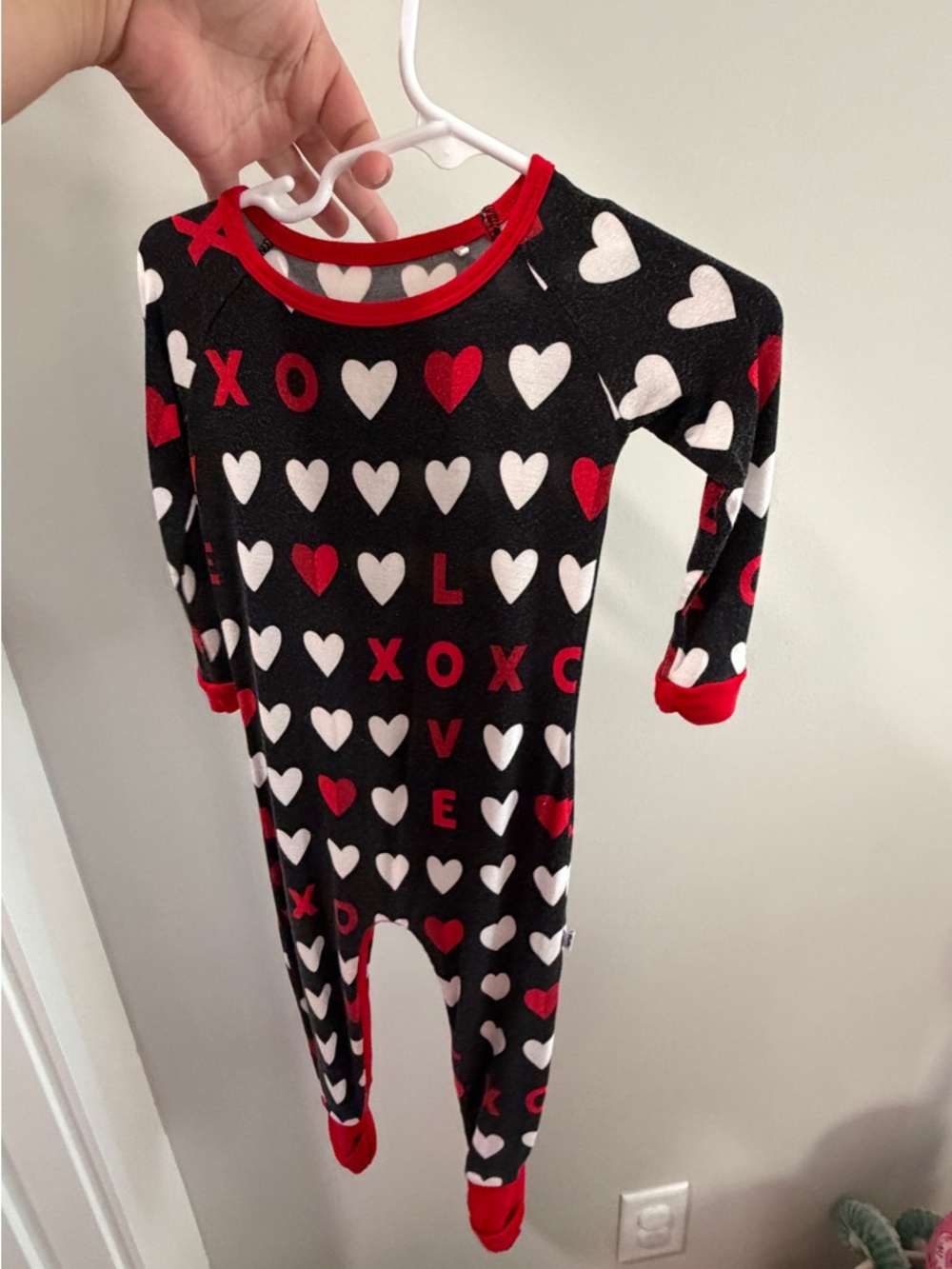 Girls' Pajama little sleepies - Navy Ballerina, Pink Cartoon, Black Hearts - Picture 3 of 4